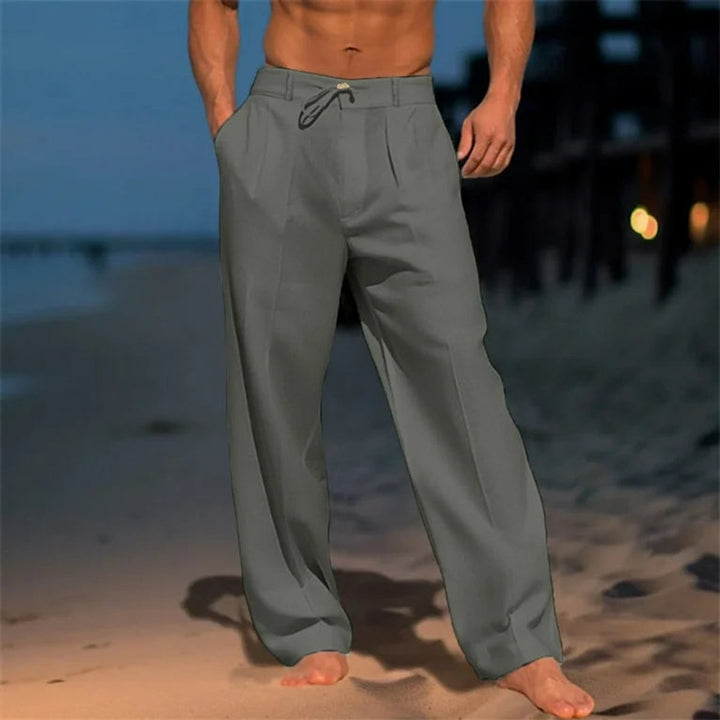 Amos | Men's Wide-Leg Linen Drawstring Casual Pants