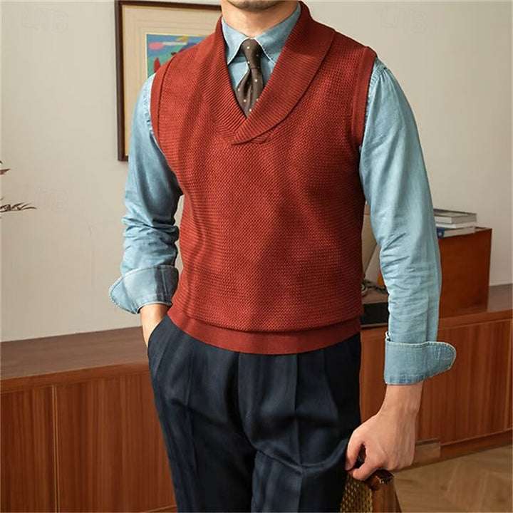 Anderson | Shawl-Collar Knit Sweater Vest