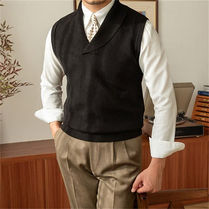 Anderson | Shawl-Collar Knit Sweater Vest