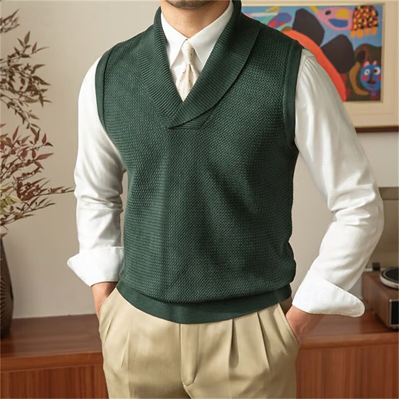 Anderson | Shawl-Collar Knit Sweater Vest