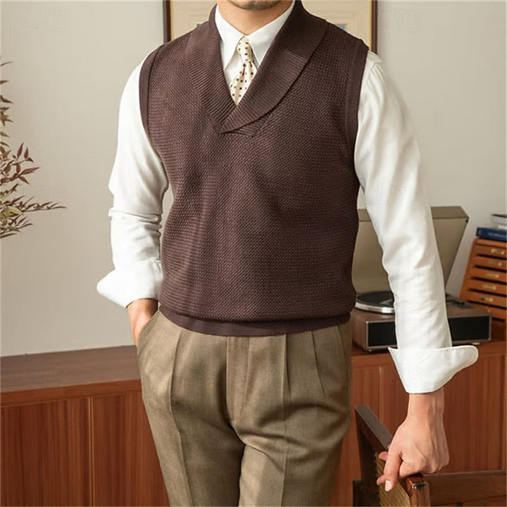 Anderson | Shawl-Collar Knit Sweater Vest