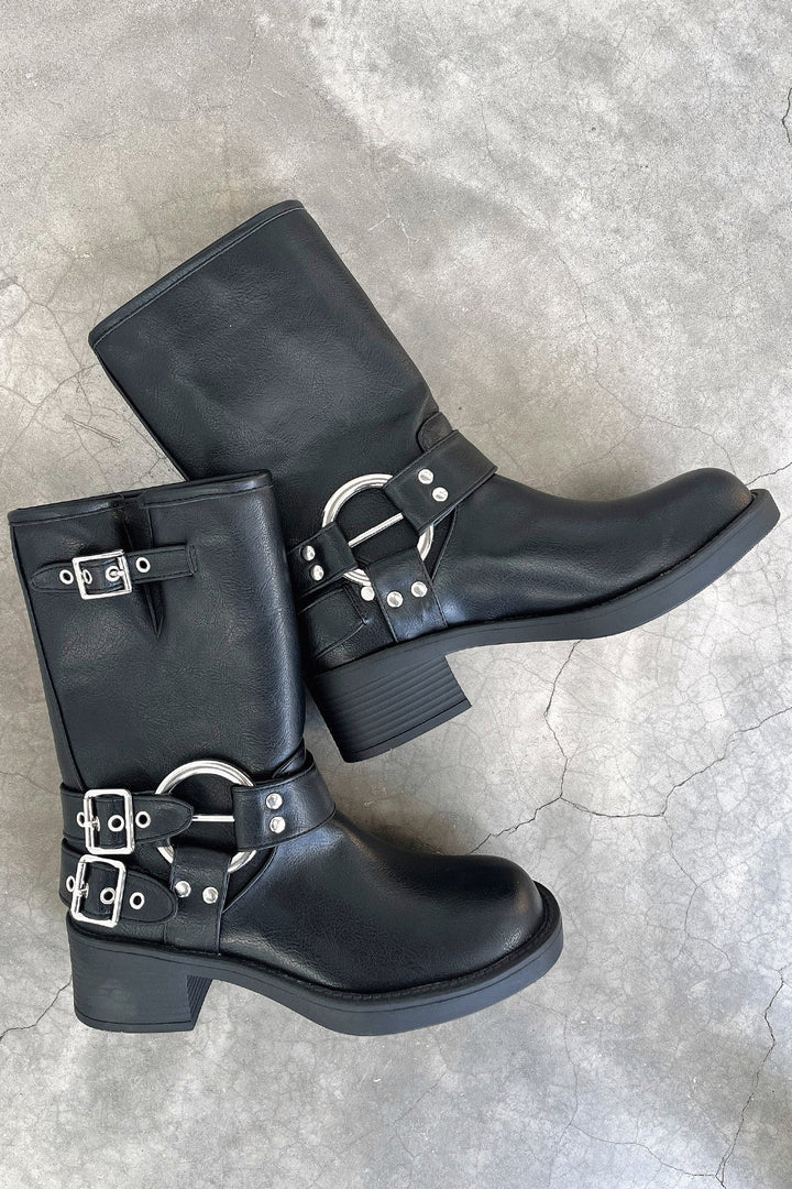 Boots For Women | Ankle Block Heel Buckle Strap