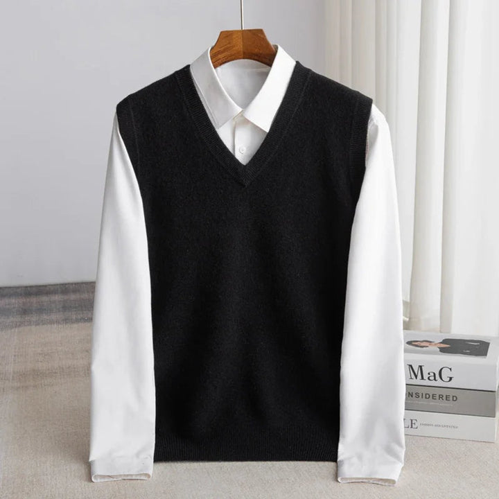 Archer | Men's Merino Wool V-Neck Sweater Vest Layering Knit