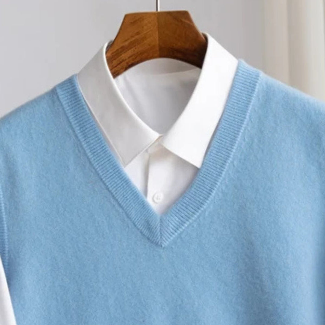 Archer | Men's Merino Wool V-Neck Sweater Vest Layering Knit