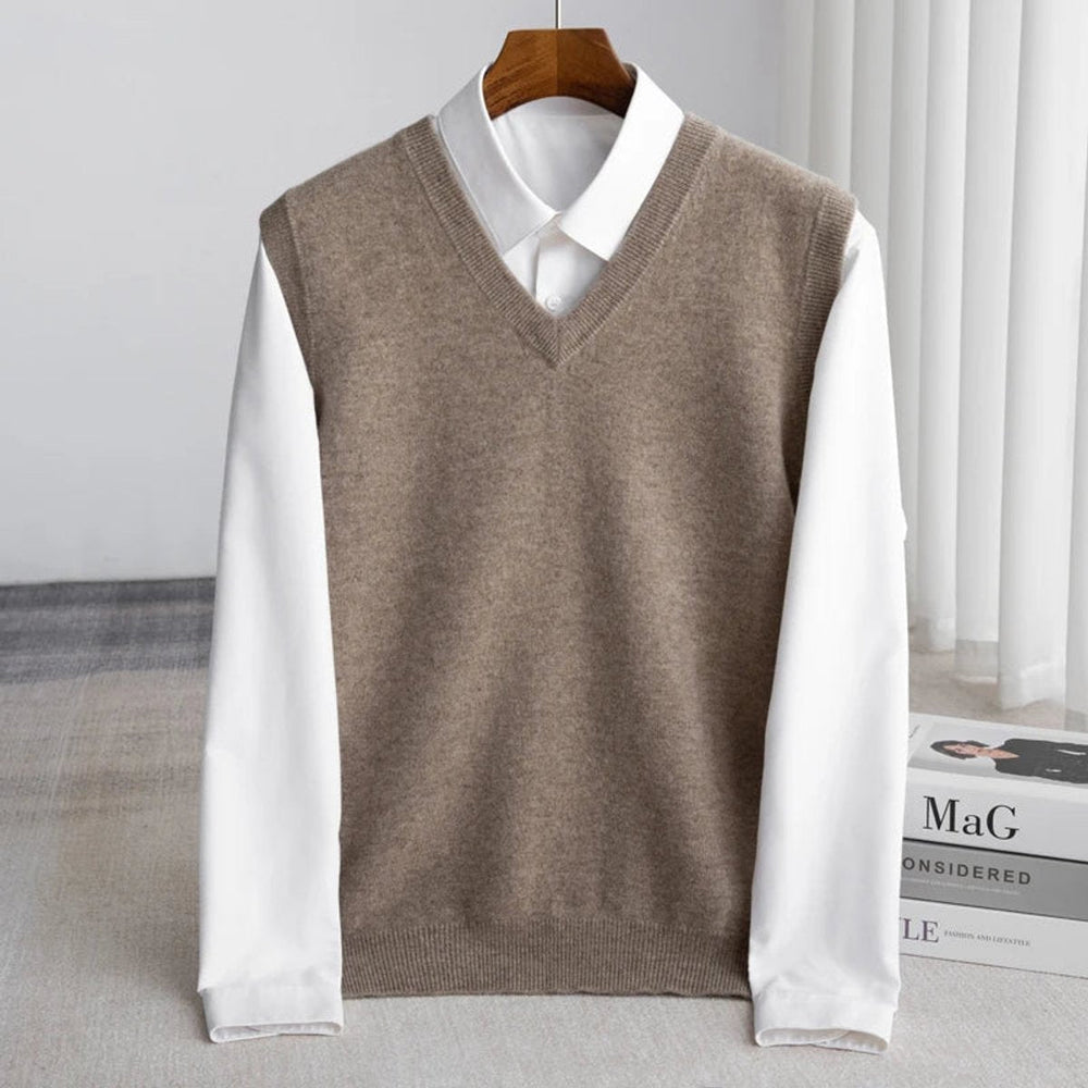 Archer | Men's Merino Wool V-Neck Sweater Vest Layering Knit