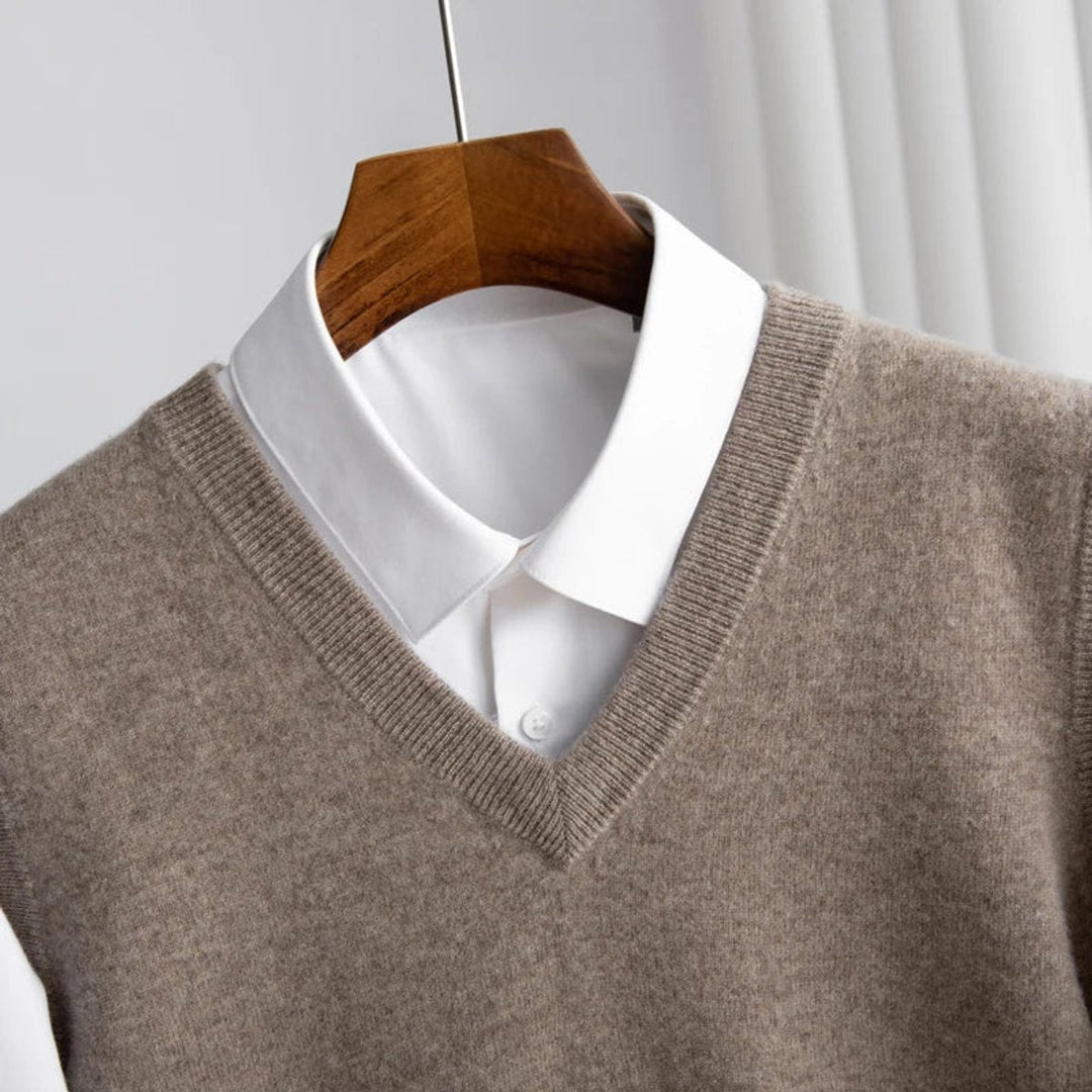 Archer | Men's Merino Wool V-Neck Sweater Vest Layering Knit