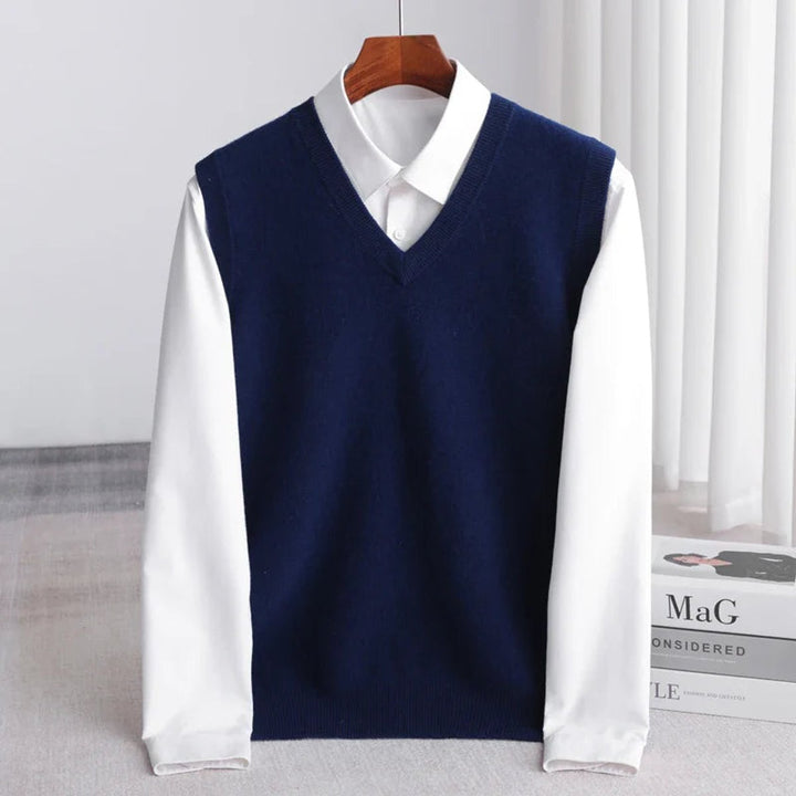 Archer | Men's Merino Wool V-Neck Sweater Vest Layering Knit