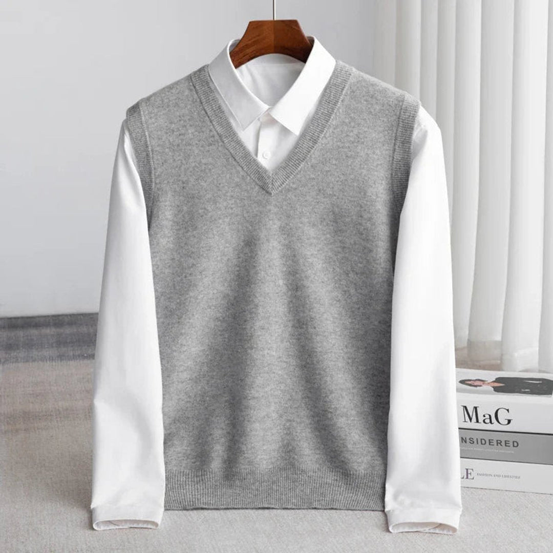 Archer | Men's Merino Wool V-Neck Sweater Vest Layering Knit