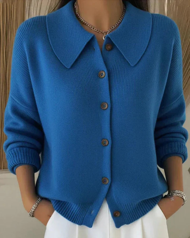 Women’s Cardigan | Structured Collar with Front Button