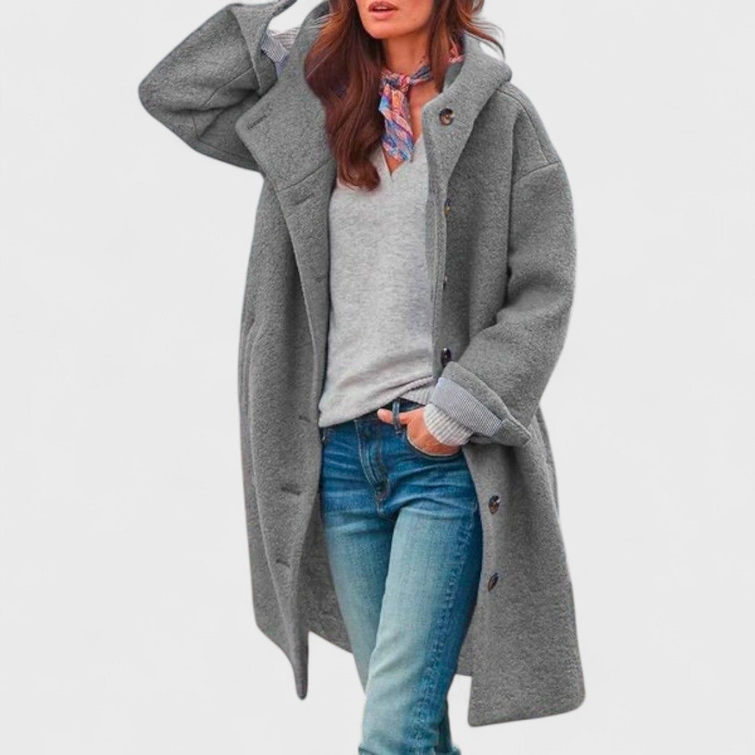 Women's Coat | Button Fastening Long Sleeve