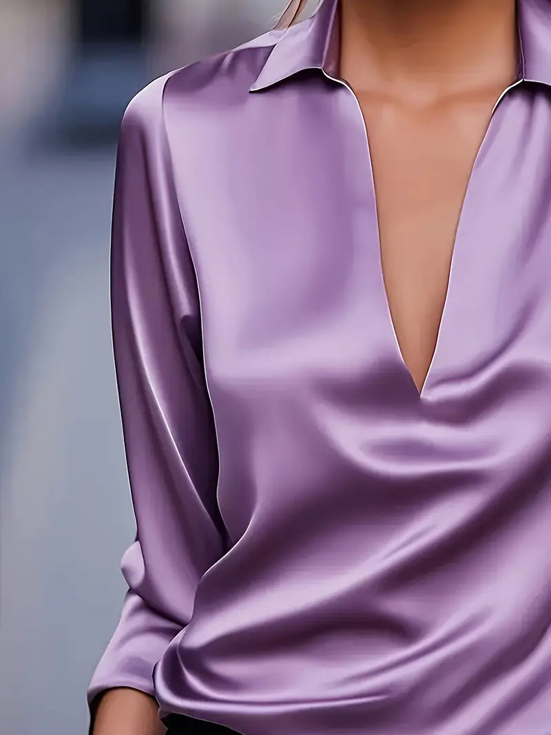 Women’s Blouse | Collared V-Neck