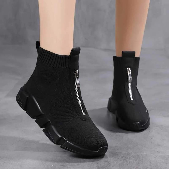 Boots For Women | Slip On Zipper Detail