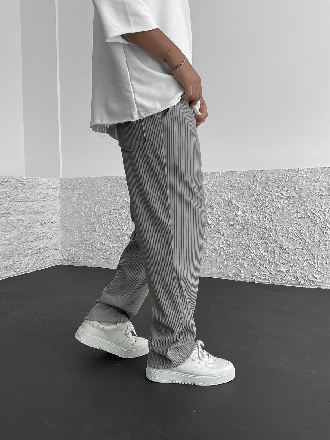 Men’s Lounge Pants | Vertical Stripe Wide Leg