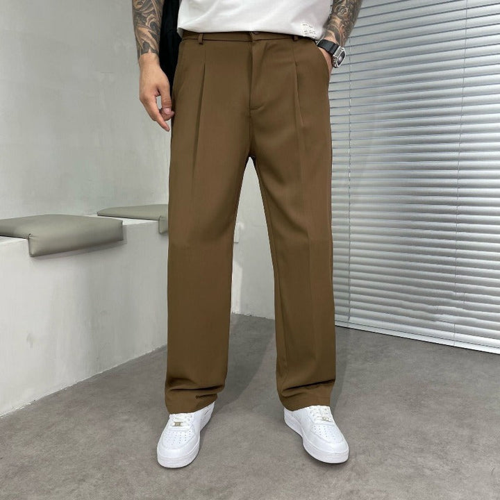 Men’s Trousers | Straight Leg Pleated Front