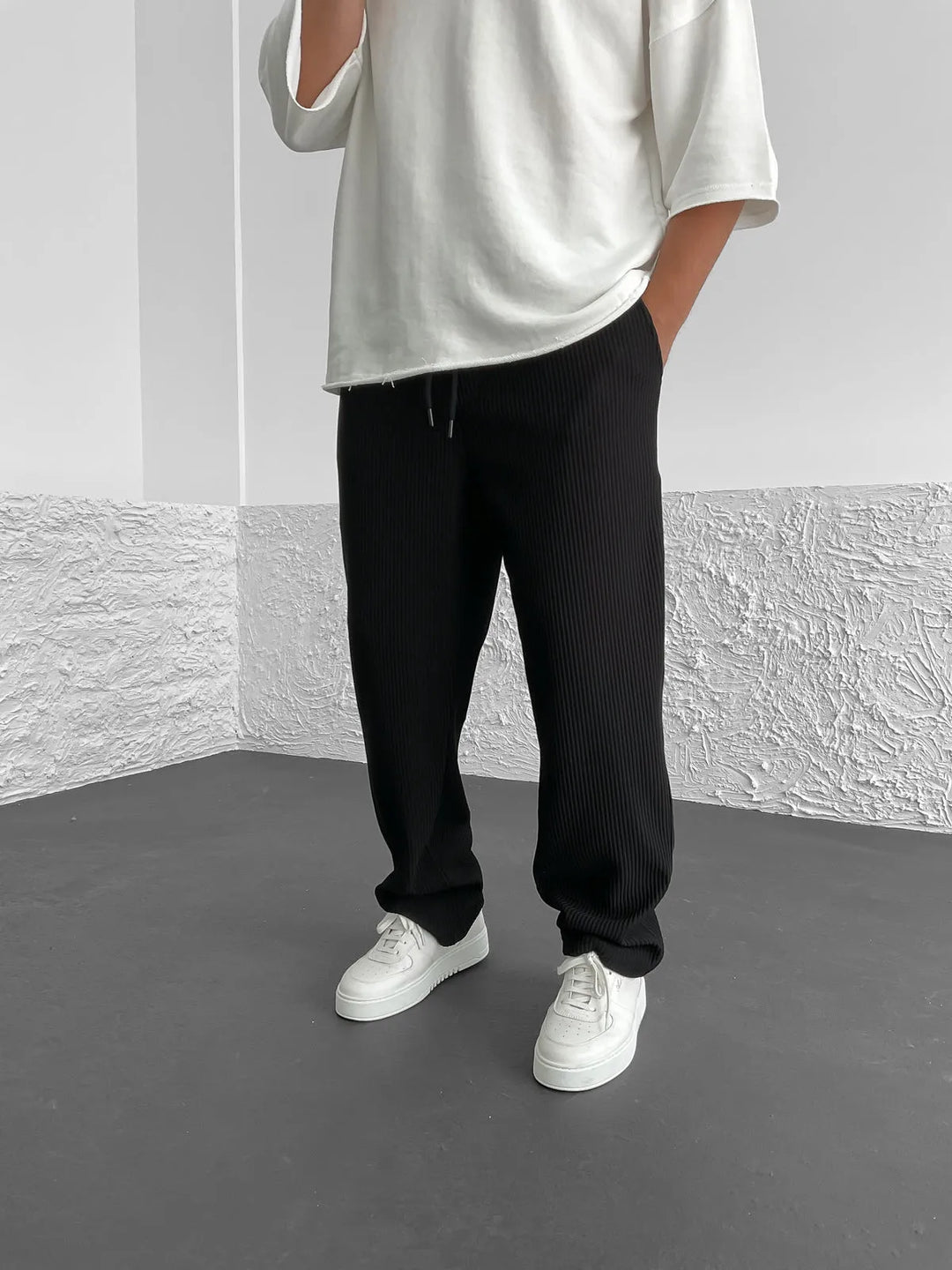Men’s Lounge Pants | Vertical Stripe Wide Leg