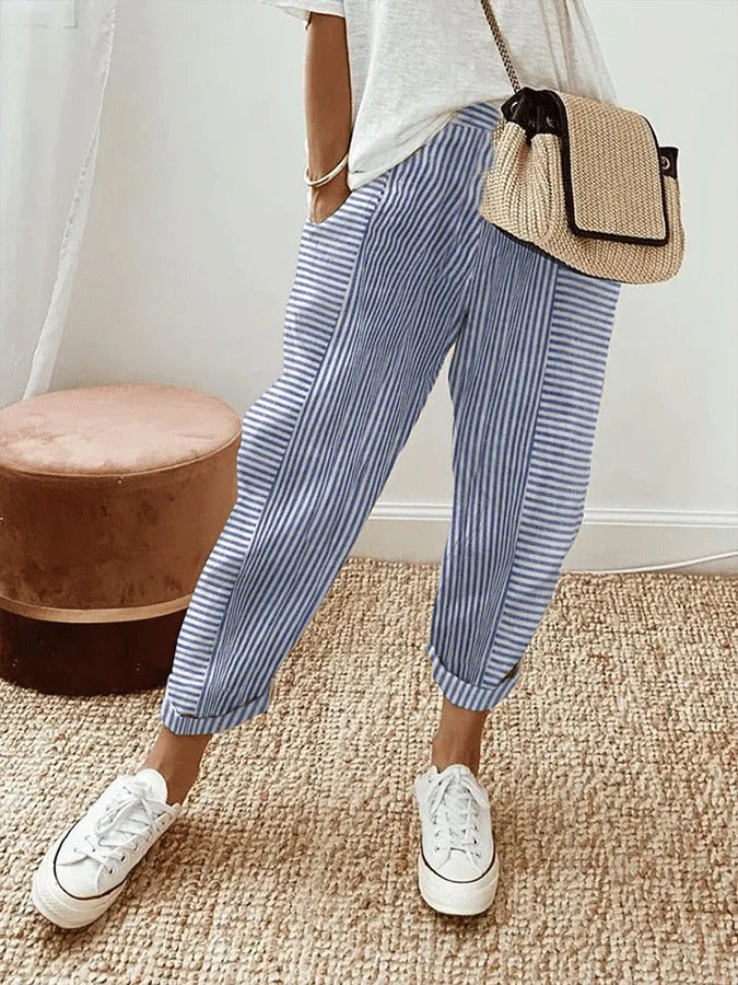 Women’s Pants | Striped Cropped