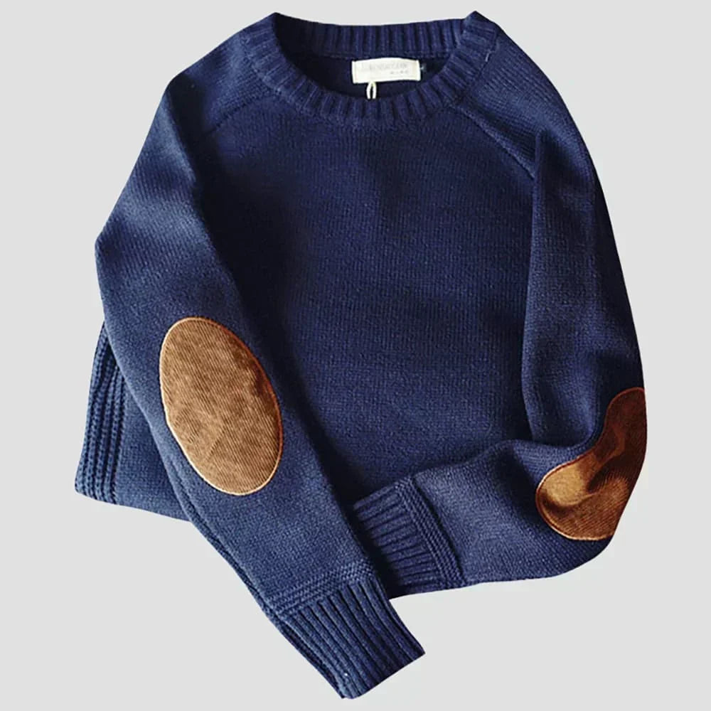 Men’s Sweater | Crew Neck Elbow Patch