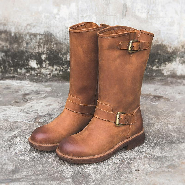Boots For Women | Round Toe Low Heel