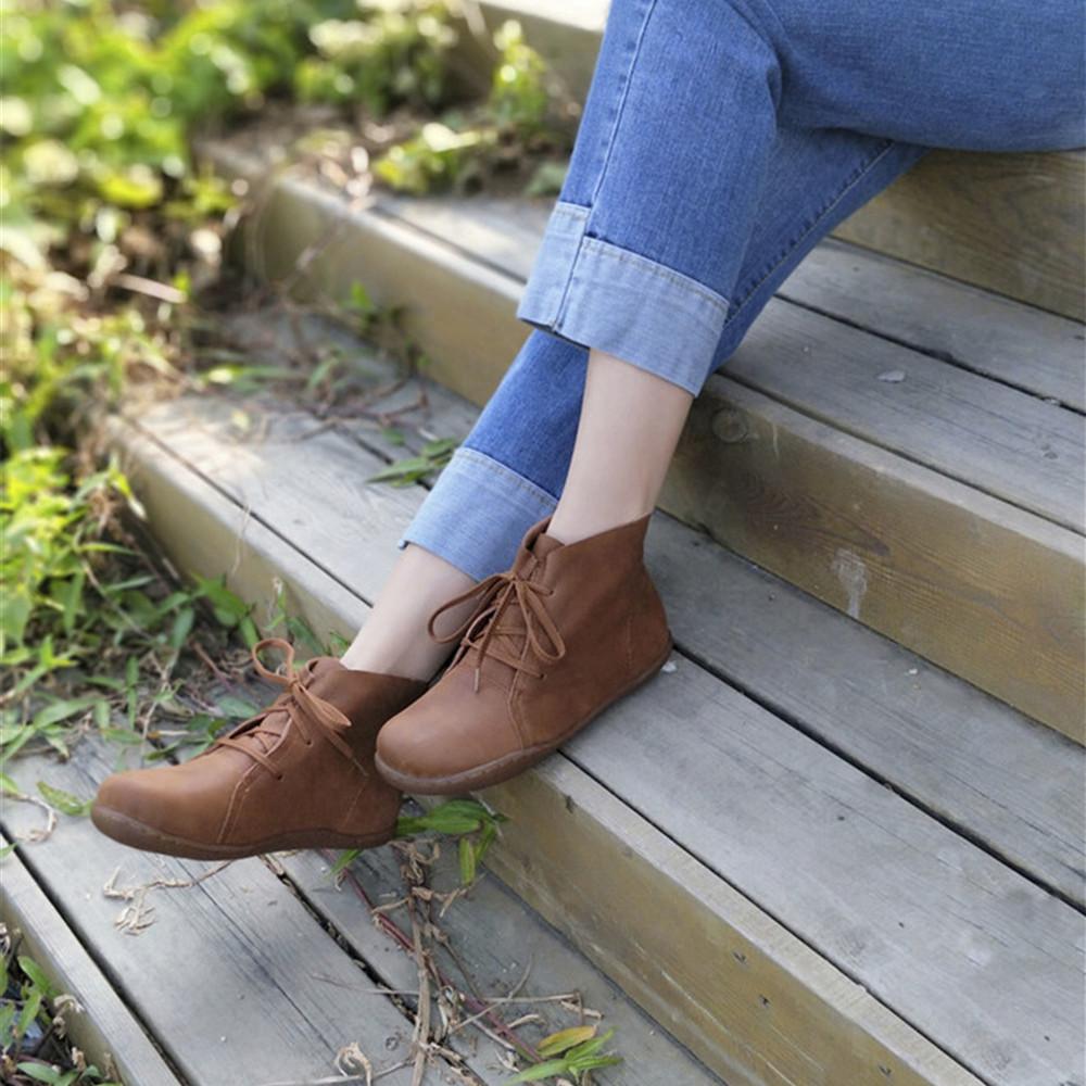 Boots For Women | Flat Sole Lace-Up