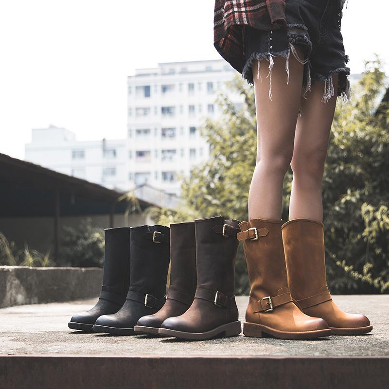 Boots For Women | Round Toe Low Heel