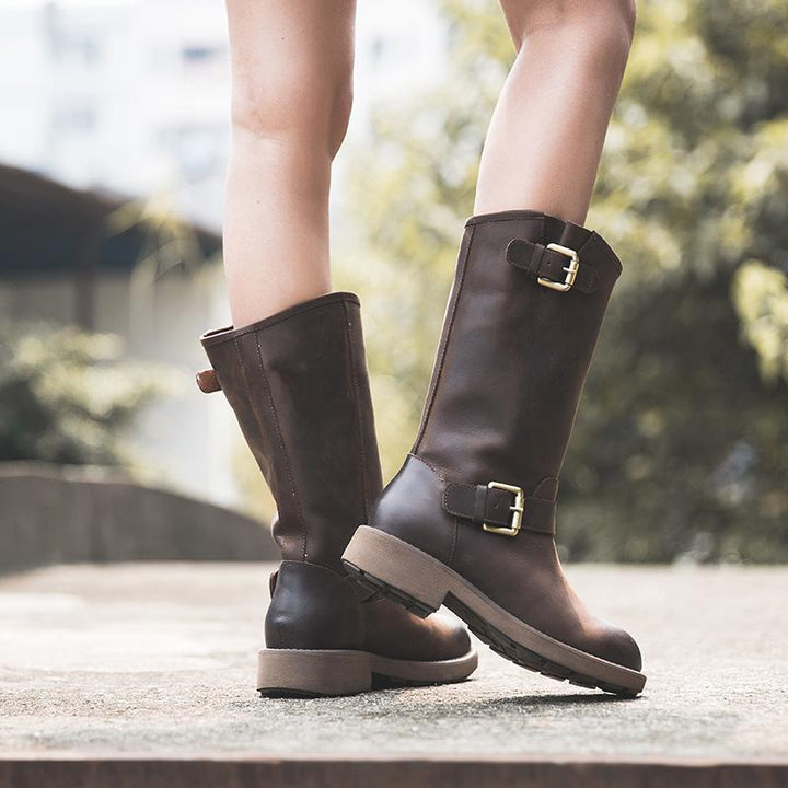 Boots For Women | Round Toe Low Heel