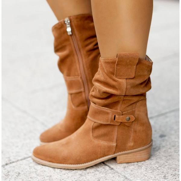 Boots For Women | Slouch-style Structure Rounded Toe