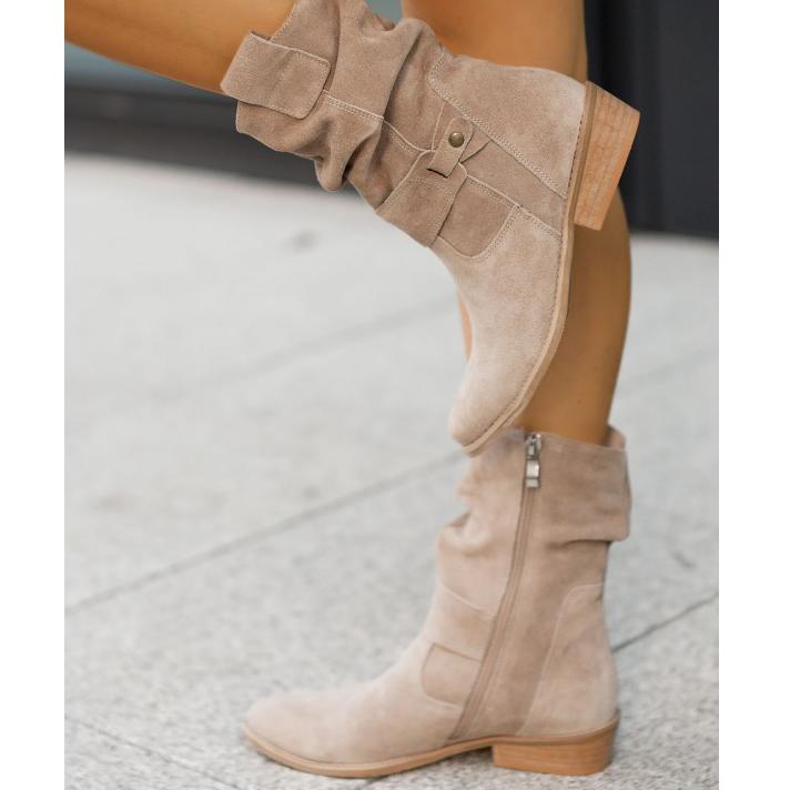 Boots For Women | Slouch-style Structure Rounded Toe