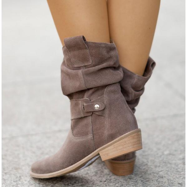 Boots For Women | Slouch-style Structure Rounded Toe