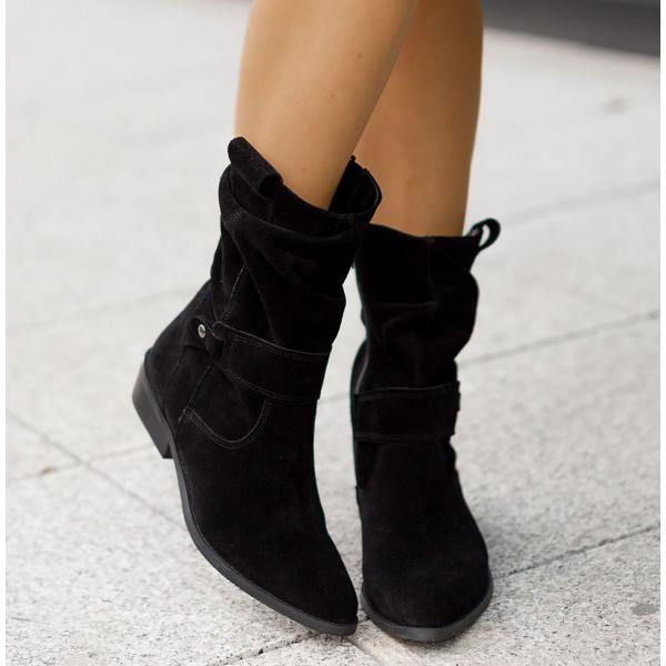 Boots For Women | Slouch-style Structure Rounded Toe