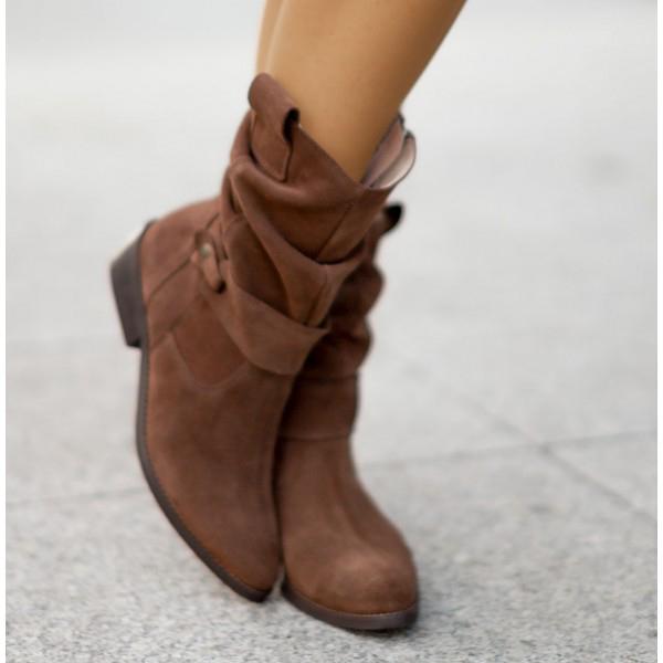 Boots For Women | Slouch-style Structure Rounded Toe