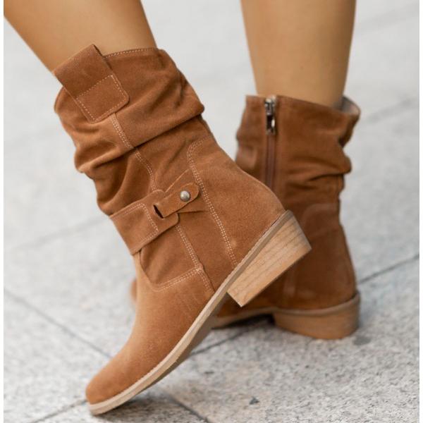 Boots For Women | Slouch-style Structure Rounded Toe