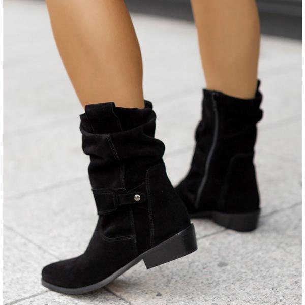 Boots For Women | Slouch-style Structure Rounded Toe