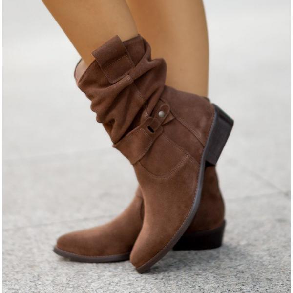 Boots For Women | Slouch-style Structure Rounded Toe
