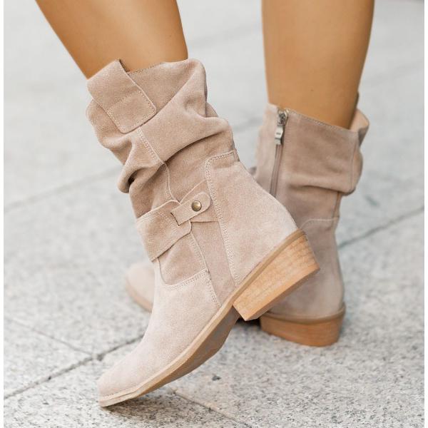 Boots For Women | Slouch-style Structure Rounded Toe