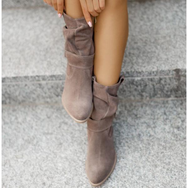 Boots For Women | Slouch-style Structure Rounded Toe