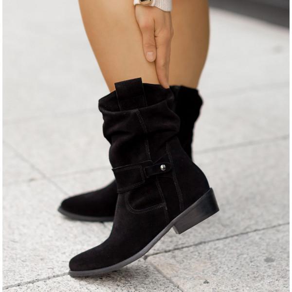 Boots For Women | Slouch-style Structure Rounded Toe