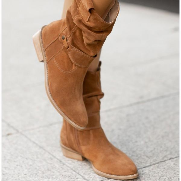 Boots For Women | Slouch-style Structure Rounded Toe