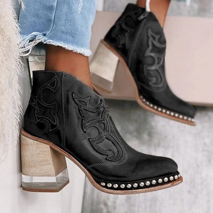 Boots for Women | Decorative Panel Rounded Toe