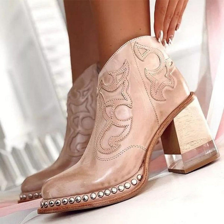 Boots for Women | Decorative Panel Rounded Toe