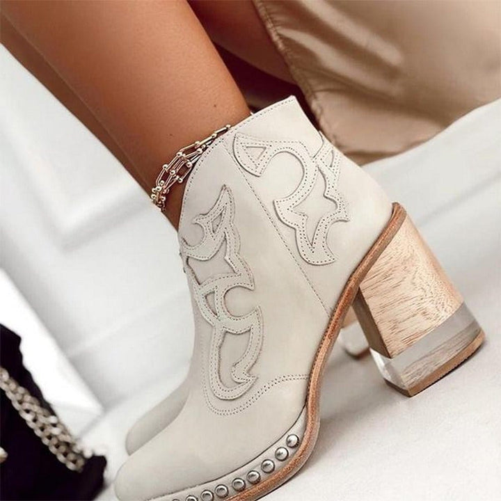 Boots for Women | Decorative Panel Rounded Toe