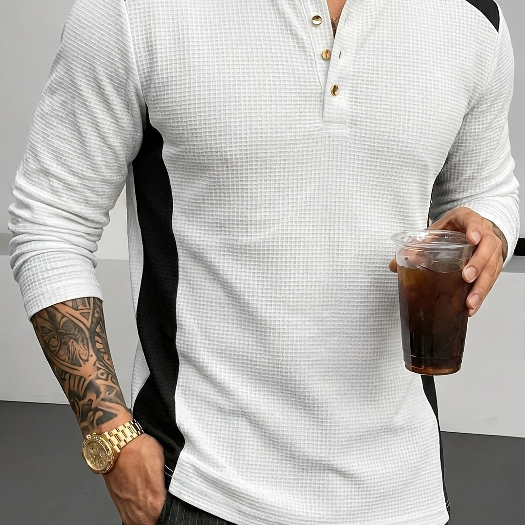Bowen | Textured Long-Sleeve Henley
