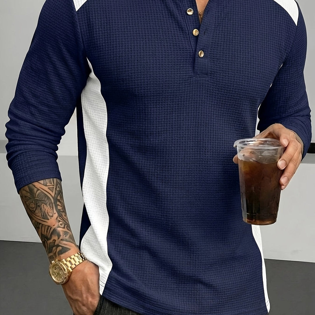 Bowen | Textured Long-Sleeve Henley