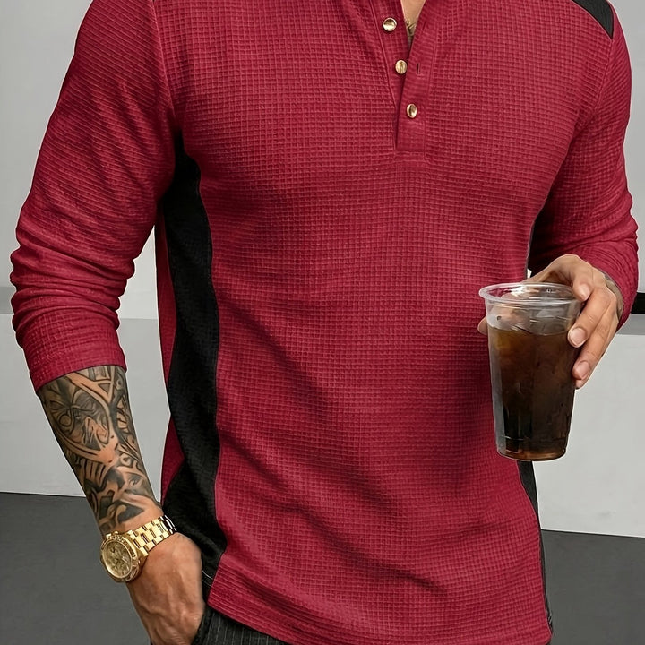 Bowen | Textured Long-Sleeve Henley