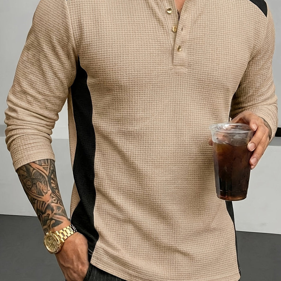 Bowen | Textured Long-Sleeve Henley