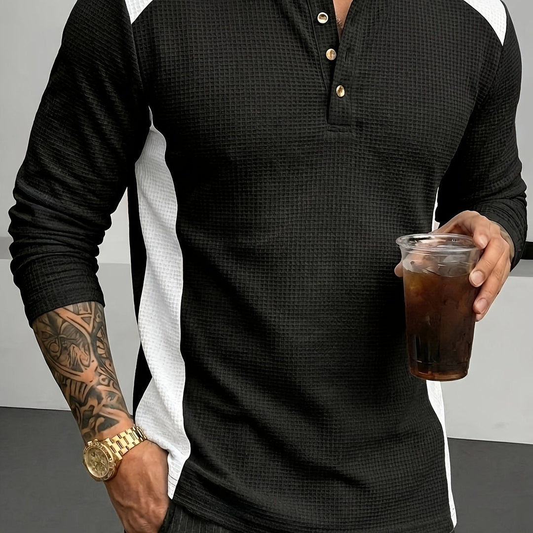 Bowen | Textured Long-Sleeve Henley