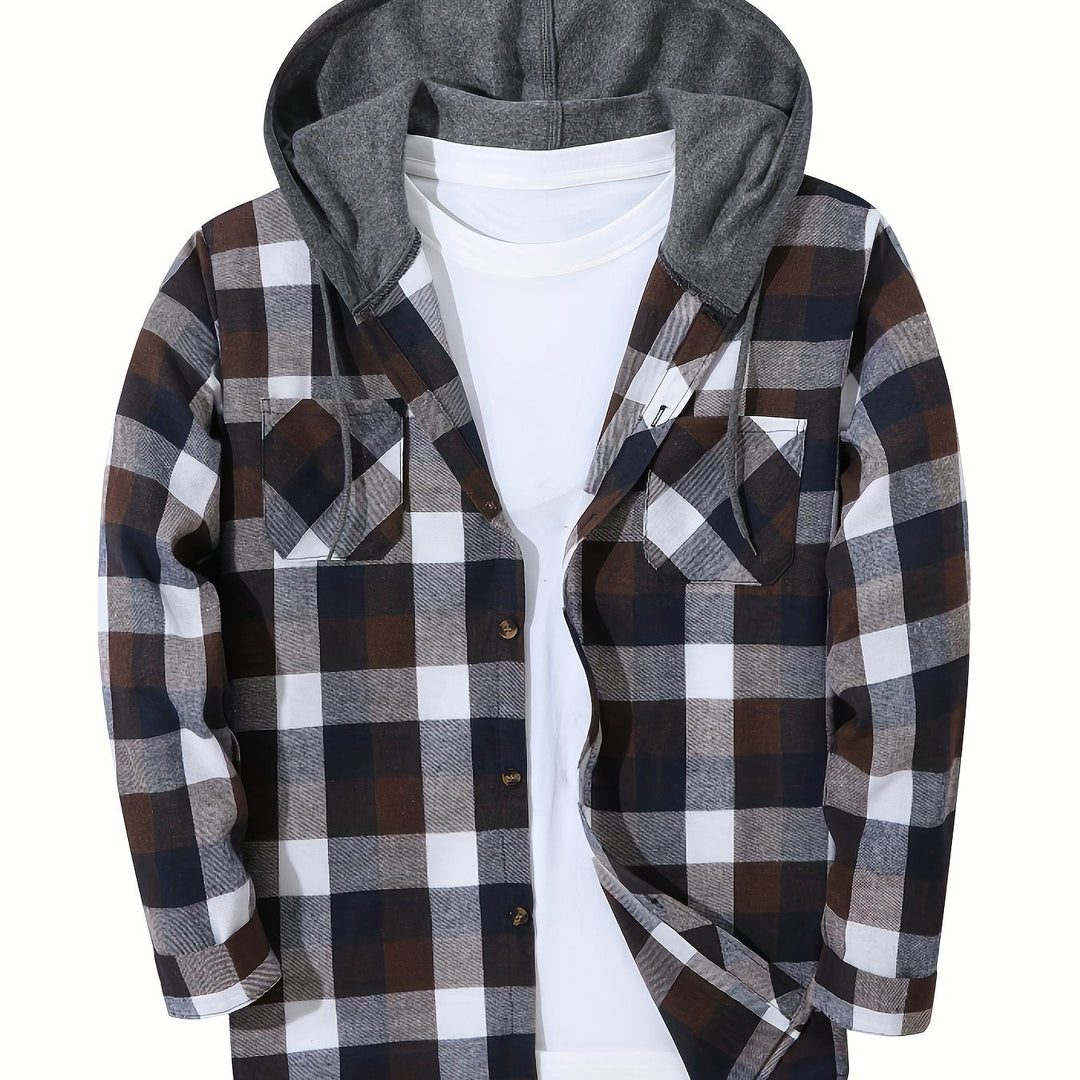 Bradley | Checked Hooded Shirt