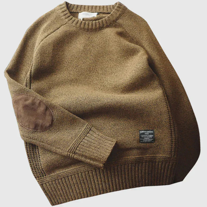 Men’s Sweater | Crew Neck Elbow Patch