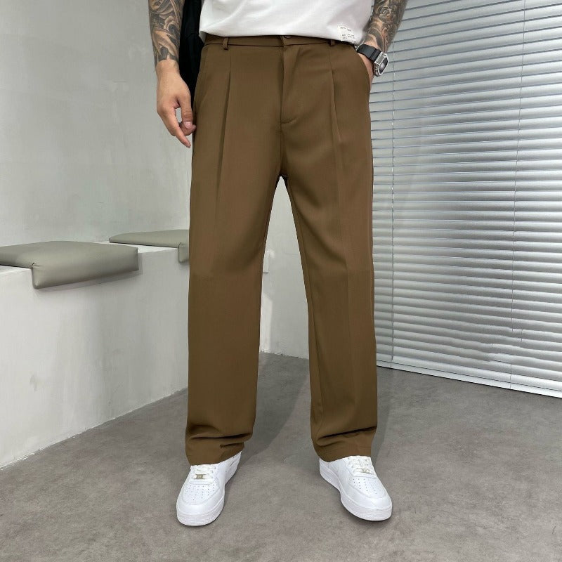 Men’s Trousers | Straight Leg Pleated Front