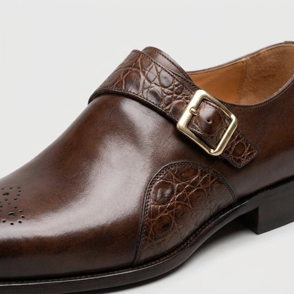 Men's Monk Strap Shoes | Brown