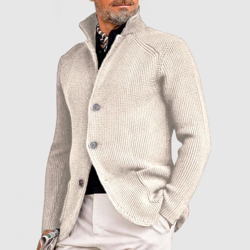 Men’s Cardigan | Button Front Stand Collar